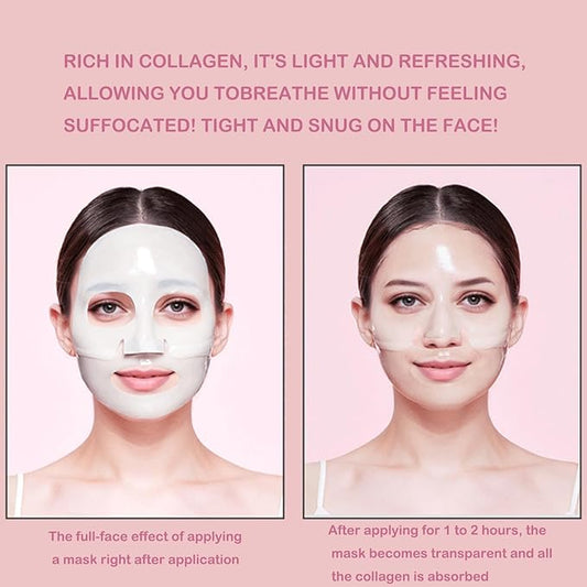 4Pack Hydrating Collagen Face Mask for Korean Glass Skin – Firming and Wrinkle Reduction Sheet Mask for Youthful, Firming, Bio-Collagen Facial Mask for All Skin Types