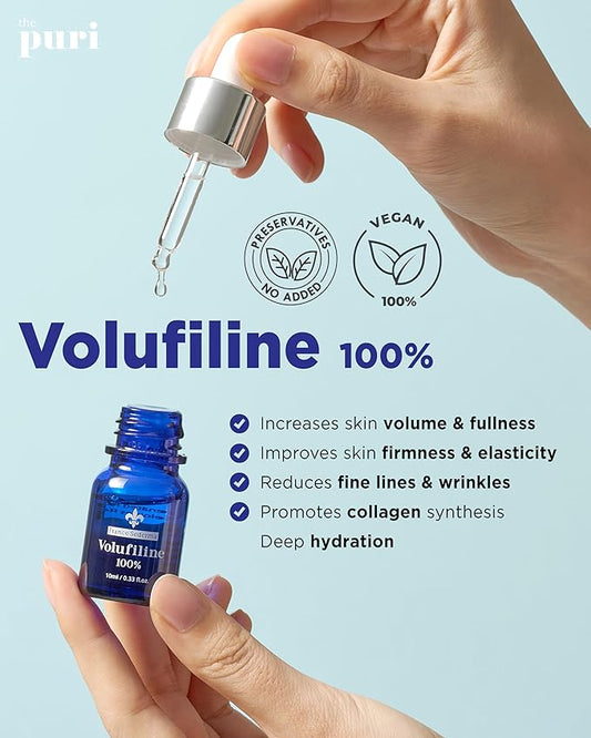 100% Volufiline Ampoules – Advanced Firming & Lifting Facial Ampoule from France Sederma, Intense Hydration & Skin Rejuvenation for Youthful, Perfect for Layering & DIY, 0.33 fl.oz (10ml) 2 Pack