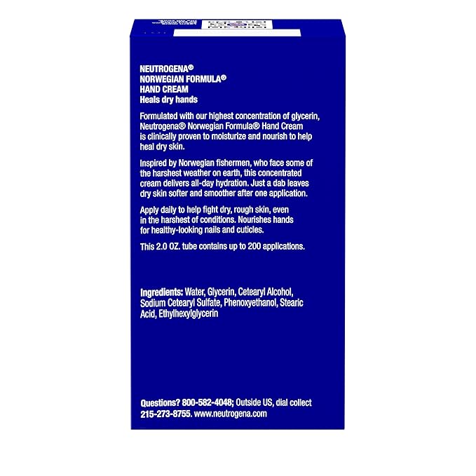 Neutrogena Norwegian Formula Moisturizing Hand Cream & Lotion for Dry Hands, Fragrance Free Glycerin Concentrated Relief, Over 200 Uses, 6 Pack, 2 oz Each (Total 12 Fl Oz)