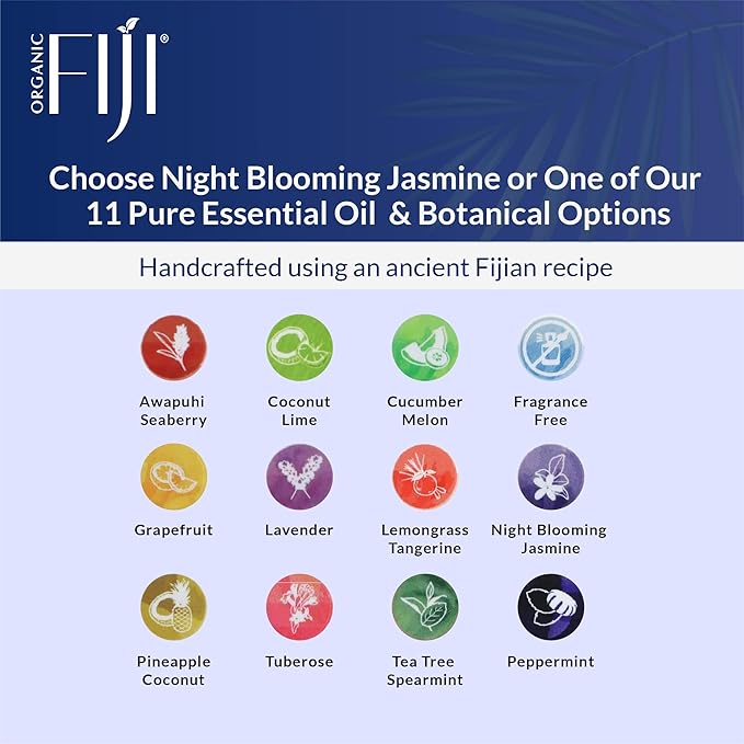 "Coco Fiji Soap Bar for Face and Body Infused With Organic Coconut Oil, Night Blooming Jasmine Essential Oil, Natural Soap for Moisturizing & Pore Purifying Skin, 7 oz, Pack Of 2 "