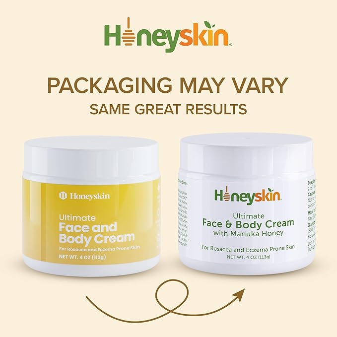 Hydrating Face Moisturizer & Body Cream with Manuka Honey Cream - Organic Face Moisturizer with Honey for Extremely Dry Skin - for Dry & Itchy Skin, Rosacea & Eczema Prone Skin 4oz