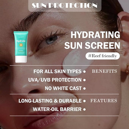 3PCS Sunscreen for Face,Moisturizing Body Face Sunscreen SPF 60+++,Portable Travel Sun Screen,Non-greasy Sun Screen Lotion,Hydrating Sun Block for All Skin Types N