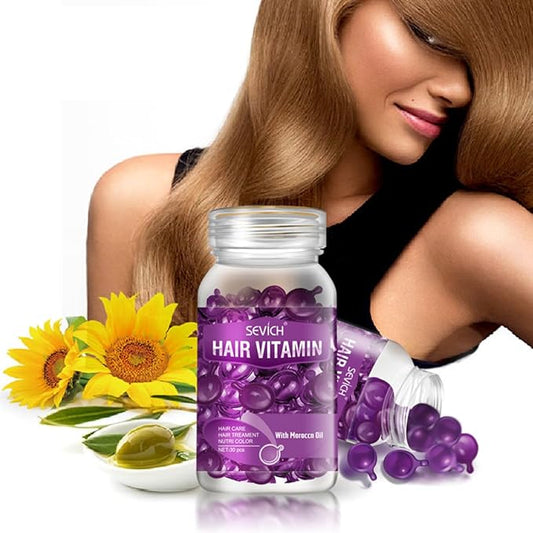 Hair Treatment Serum - 40 Hair Care Capsules - Hair Growth Serum - With Argan Macadamia & Avocado Oils - Vitamins A, E, & Pro B5 - Conditioner for Women & Men