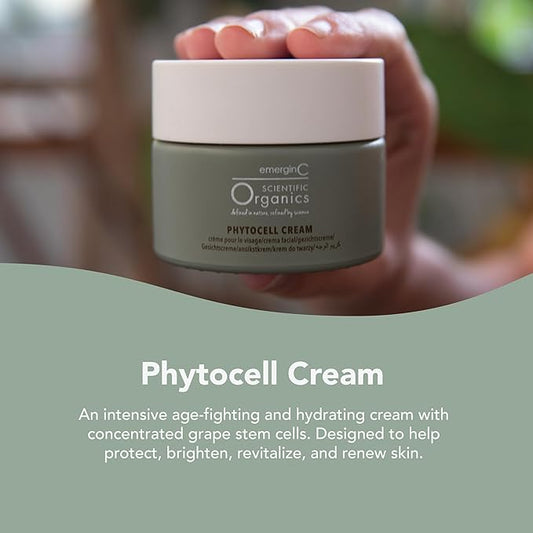 emerginC Scientific Organics Phytocell Anti-Aging Cream - Facial Moisturizer with Plant Stem Cells for Radiant Complexion and Skin Protection (1.7 oz, 50 ml)