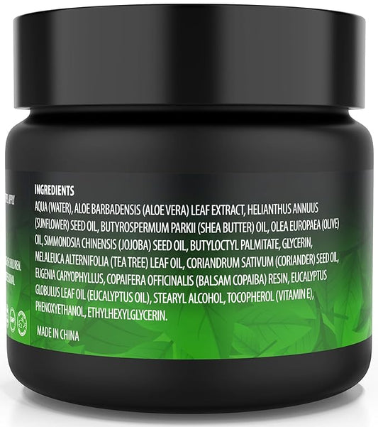Viking Revolution Tea Tree Oil Cream - Super Balm Athletes Foot Cream - for Eczema, Jock Itch, Ringworm, Nail Treatment - Soothing Skin Moisturizer for Itchy, Scaly, Cracked Skin, 2 Ounce (Pack of 1)