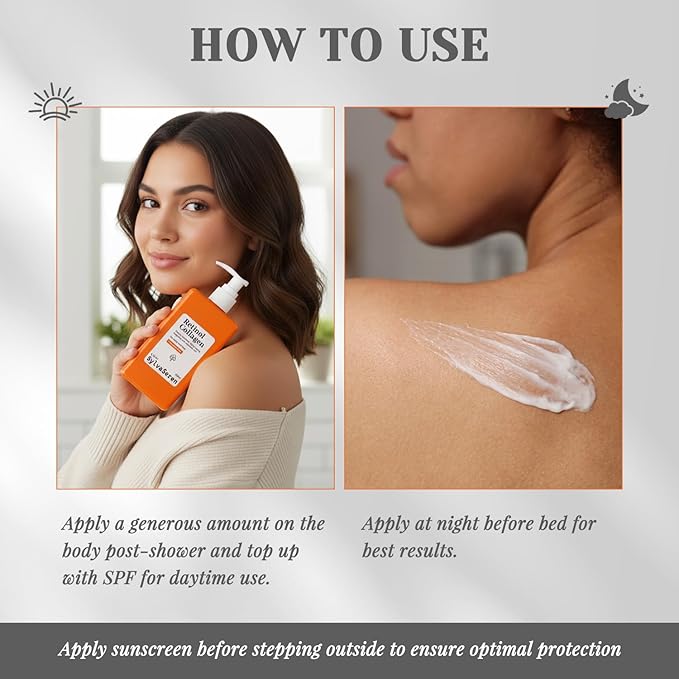 Advanced Retinol Body Lotion Anti-Aging Firming Moisturizer All-Over Body & Face Cream with a Smoothing and Refreshing Texture Enriched with 1% Retinol Hyaluronic Acid for Smoother Skin 6.76 oz