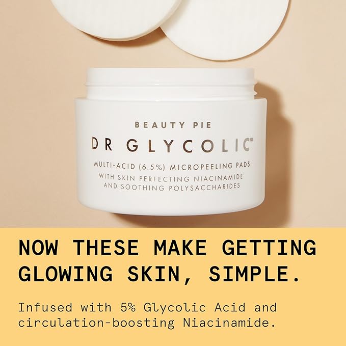 Beauty Pie Dr Glycolic Multi-Acid (6.5%) Micropeeling Glycolic Acid Pads For Exfoliating & Anti-Aging Benefits