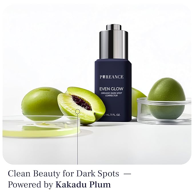 Even Glow - Organic Vitamin C Serum for Dark Spots on Face - Dark Spot Corrector, Dark Spot Remover for Face & Body - with Kakadu Plum Extract, Maple Leaf Extract, Aloe Leaf Juice & More - 1 Fl Oz