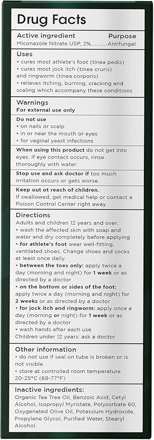 Foot Cream with Tea Tree Oil | Antifungal Cream to Soothes Cracked Heels, Dry Skin & Itchy Feet | Helps with Athleteβs Foot, Nail Fungus & Jock Itch | Relieves Itching & Burning | 4.05 fl oz