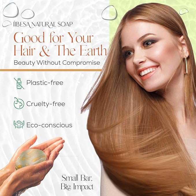 IIBESA Rice Water Shampoo Bar - Hair Growth & Thickening Improves Scalp Health - Japan Made Organic Ingredients - Solid Shampoo Bars For All Hair Types - Essential Oils - Eucalyptus