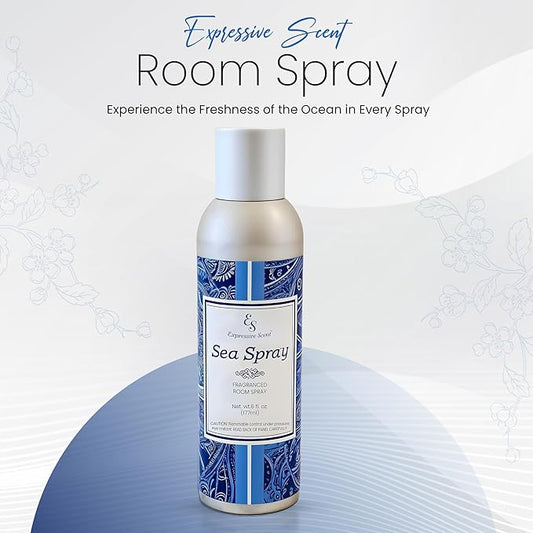 Air Freshener Spray - long lasting luxurious sea spray – Ideal for Bathroom, Kitchen, Office & Car – long lasting home fragrance 6 FL Oz