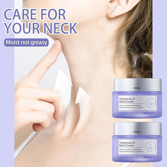 Neck Firming Cream Set,Non-greasy Tighten Lift Firming Neck Face Cream Skincare Moisturizer, 2 Pcs Deep Moisturizing Face Lotion for All Skin Type, 2 Pack