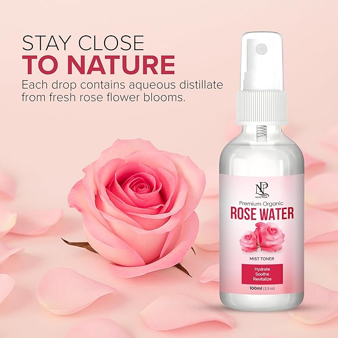 Rose Water 100ml, Refreshing Facial Mist for All Glowing Skin and Hair Types (Pack of 1)