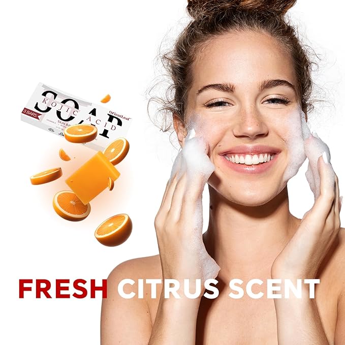 Kojic Acid and Turmeric Soap for Dark Spots Remover, Brightening, Hyperpigmentation for Face, 4oz x 2 BARS