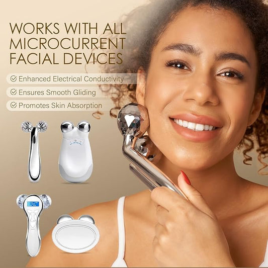 Microcurrent Conductive Gel Hydrating Collagen Leave-On Primer for Face Conductivity Gel with Hyaluronic Acid Snail Mucin Centella Asiatica Fragrance-Free Paraben-Free Work with Facial Device