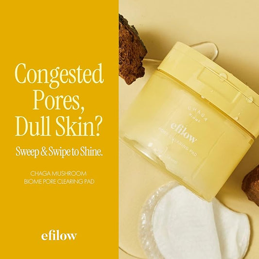 Chaga Mushroom Biome Pore Clearing Pad, Vegan Facial Exfoliating Toner Pads with AHA BHA PHA LHA, 70 Pads 190g