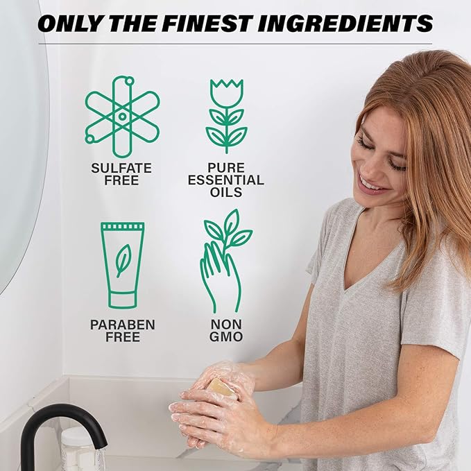 Southern Natural Handmade Goat Milk Soap Bar - Nourishing Cleanser for Dry and Sensitive Skin, Homemade Face & Body Wash with Rosemary Mint, Spearmint Essential Oil, 2-Pack (4-4.5 oz)