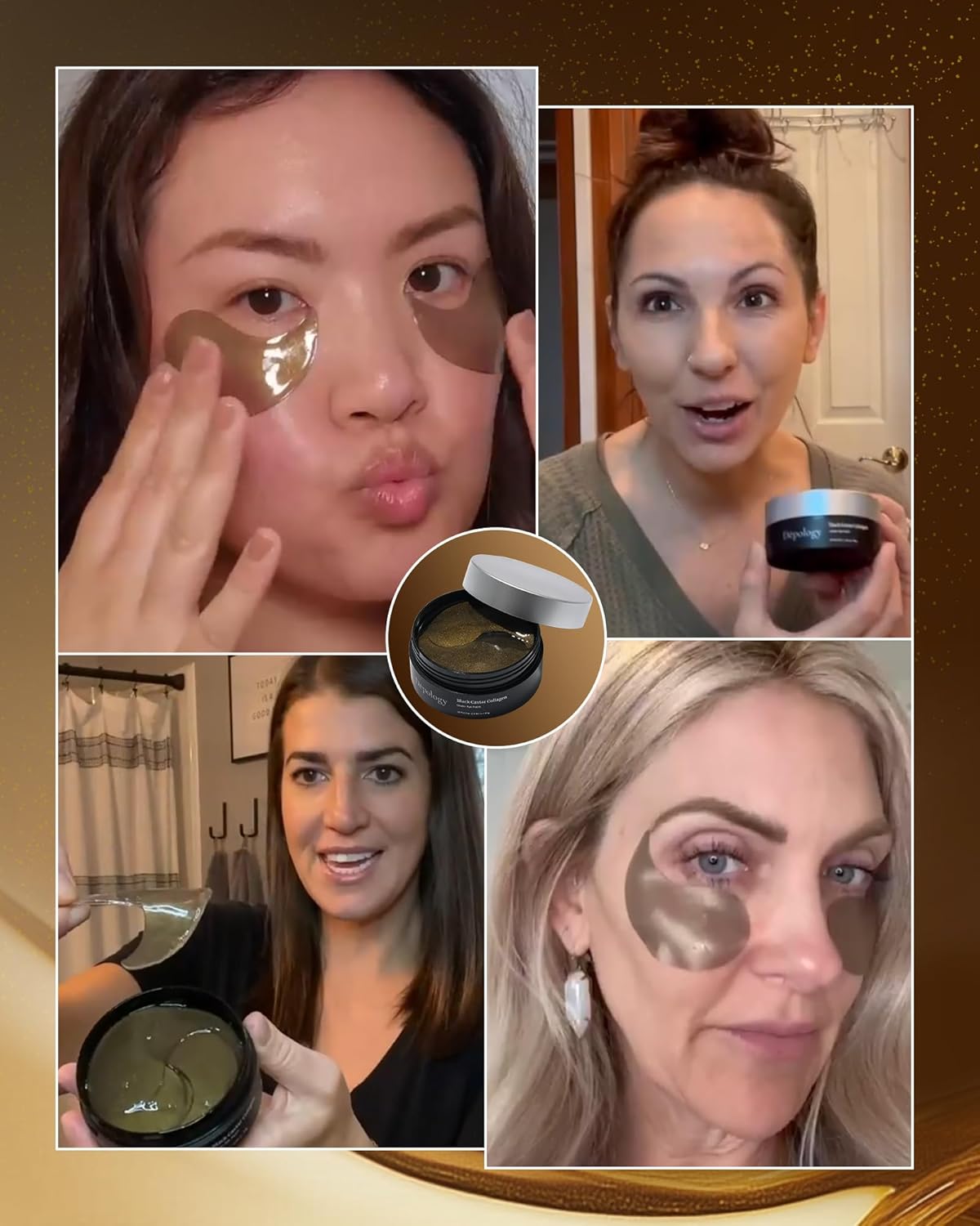 Black Caviar under Eye Patches (30 Pairs), Anti-Aging Hydrating Eye Mask for Wrinkles, Fine Lines, Skincare with Hyaluronic Acid & Cica, Beauty & Personal Care