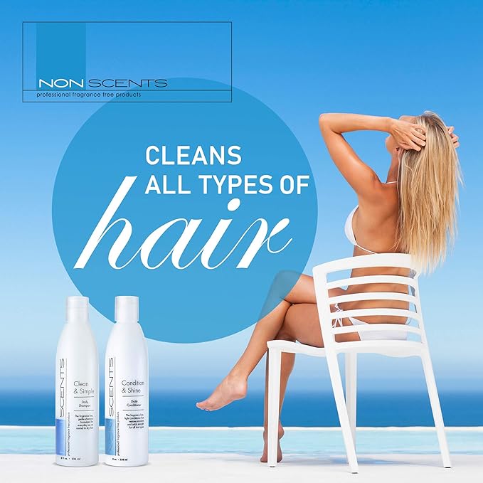 Nonscents - Fragrance Free Shampoo and Conditioner Set - Organic Formula - Hydrating Shampoo for Dry Hair, Moisturizing and Unscented Shampoo and Conditioner for All Hair Types | Made in USA