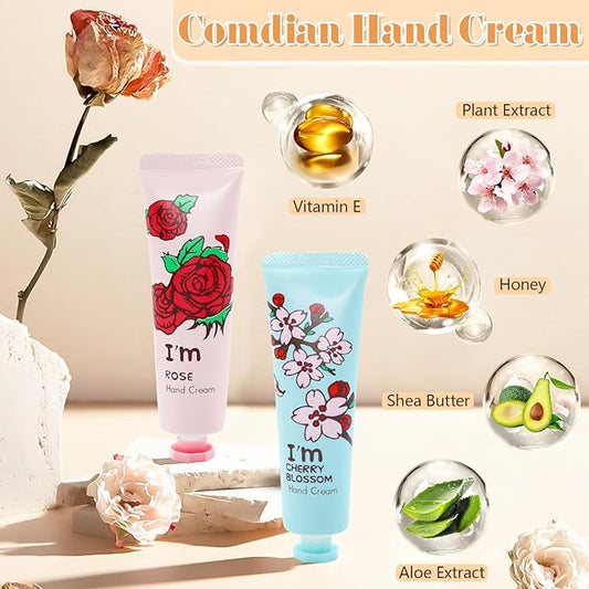 12 Pack Hand Cream for Women, Mini Hand Lotion Travel Size for Dry Cracked Care, Moisturizer Gifts Set for Mother, Girl, Teacher Appreciation and Bridesmaid Present