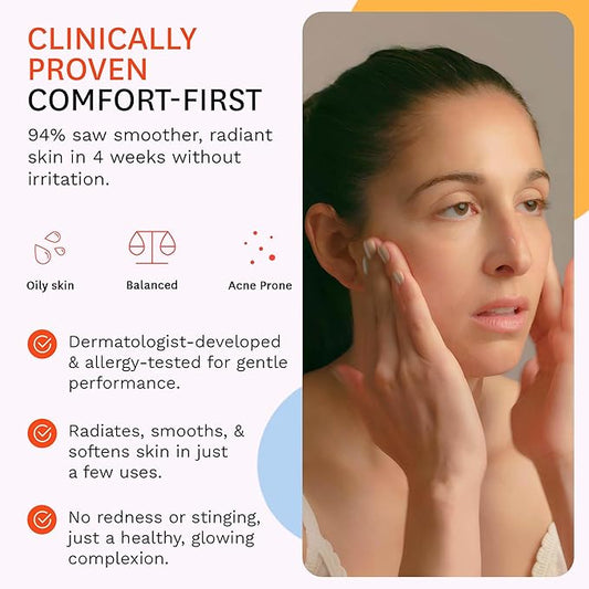 Fig.1 Glycolic Glow Treatment Refill – 4% Glycolic Acid Face Exfoliant, Smoothing Emulsion for Radiant Skin, Hydrating PHA & Squalane, Vegan, 30 ml