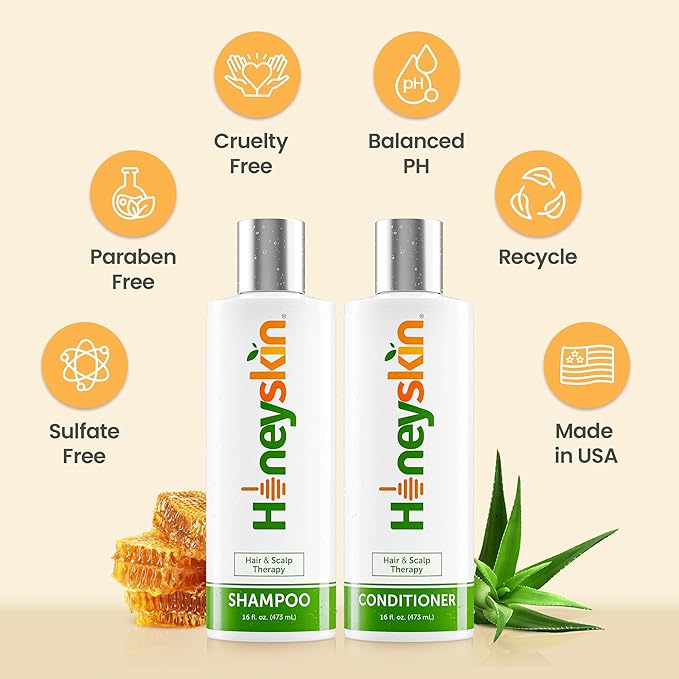 Hair Growth Shampoo And Conditioner with Manuka - Best Shampoo and Conditioner for Thinning Hair and Hair Loss - Hydrating, Sulfate-Free Shampoo and Conditioner for Color-Treated Hair and Dry Scalp