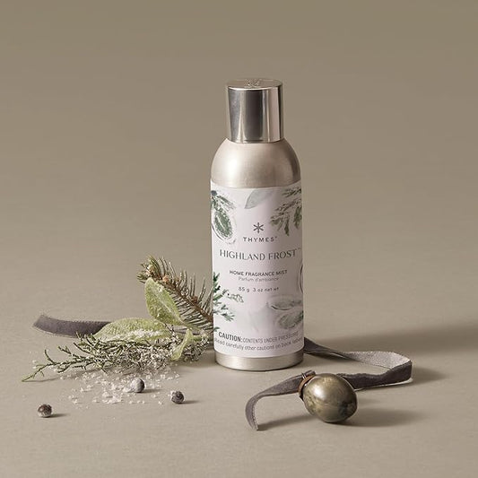 Thymes Home Fragrance Mist – Room Air Fresheners for Home Long Lasting – Air Freshener Spray – Holiday Room Spray with Crisp Notes of Sage, Eucalyptus, Cypress Needles & Amber (Highland Frost, 3 oz)