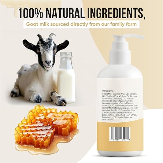 Goat Milk Lotion, Daily Moisturizer for Dry & Sensitive Skin, With Beeswax and Essential Oils, Hydrating & Nourishing, For All Skin Types, 8 oz | Made in USA (8 oz, Moroccan Cashmere)