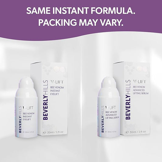 Beverly Hills V-Lift Instant Eye Lift and Eye Tuck Bee Venom Serum for Puffy Eyes, Dark Circles, Wrinkles, and Under Eye Bags Treatment for Women and Men | 30mL (120 Day Supply)