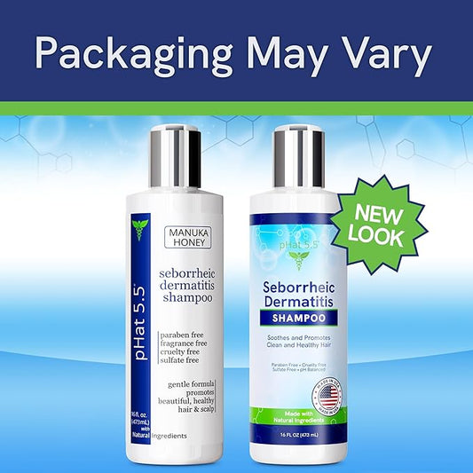 pHat 5.5 Sulfate-Free and Fragrance Free Shampoo, Safe for Seborrheic Dermatitis, To Soothe Dry and Itchy Scalp - Anti-Dandruff Shampoo for Dry Scalp (16oz)