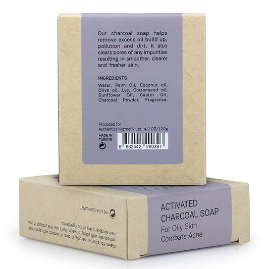 AUTHENTIC BATH & SOAP - Activated Charcoal Soap Bar - Cold Processed, Cleansing & Detoxifying Wash for Men & Women, Handmade, Cruelty Free, Vegan, no Parabens or Sulfates. (Pack of 2) 4.2 Oz Each