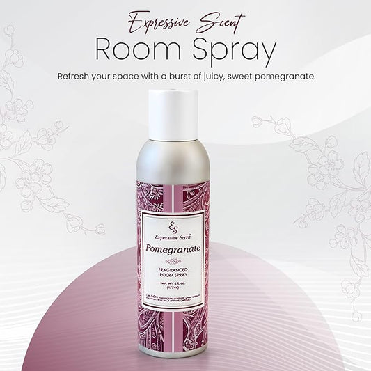 Expressive Home Scent Room Spray - Long Lasting Pomegranate Air Freshener Spray for Bathroom, home & Office - home fragrance spray 6 FLoz