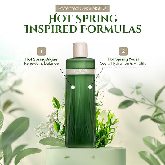 Dry Itchy Scalp Shampoo, Natural Shampoo for Women & Men with HOT SPRING Yeast & Green Algae and Amino Acids, Moisturizing SHAMPOO Made in Japan 10.1 Fl Oz DAILY MILD