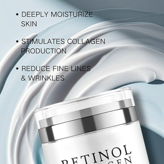 Retinol Cream for Face - Moisturizer Face Cream - Wrinkle Cream for Women - Anti Aging Face Cream with Collagen,7% Hyaluronic Acid - Day and Night Facial Neck Firming Cre am, Moisturizing Nourishing
