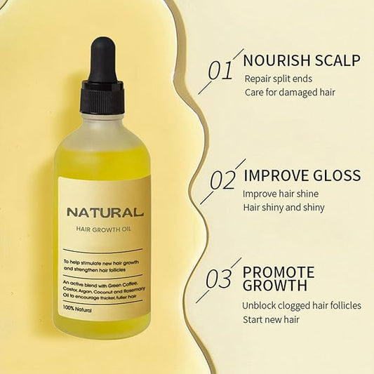 Hair Growth Oil,hair Growth Serum,100% Natural Rosemary Oil ,Improve Your Scalp Health & Forces Hair Growth Naturally Inunder (1PCS)