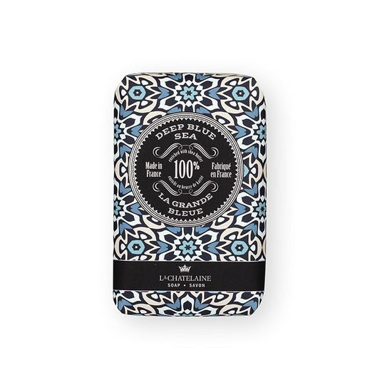 La Chatelaine Luxury Bar Soap Trio Gift Set Tin | Made in France | Natural and Organic | Shea Butter Formula | 3 x 8.8 oz / 250g - Red Mosaic Soap Trio (Deep Blue Sea, Sandalwood, Citrus Zest)