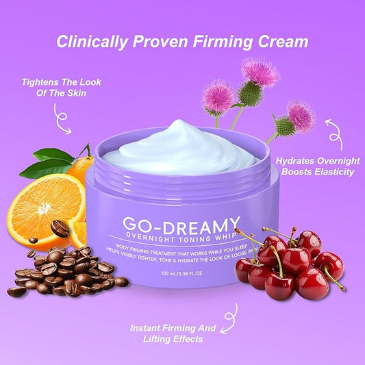 Get Dreamy Overnight Toning Whip, Skin Tightening Cream for Body, Body Firming for Women That Works While You Sleep, Skin Tightening Cellulite Cream Suitable for All Skin Types