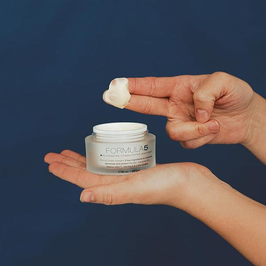 Formula 5 Moisturizer for Face and Neck with Vitamin A, E, CoQ10, Matrixyl 3000, and Squalane - Anti-Aging Moisturizer for Normal to Dry Skin - 50ml/1.69 fl oz