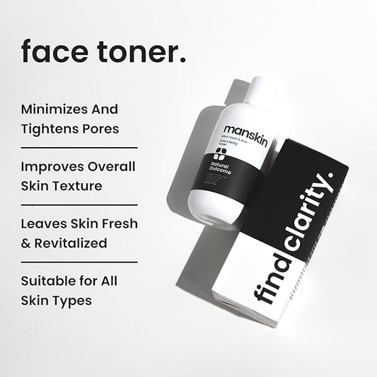 Natural Outcome Man Skin Face Toner | Natural Daily Toner Enhances Men Facial Complexion | Pore Cleansing Facial Astringent with Witch Hazel & Aloe Vera for All Skin Types | 8 Oz
