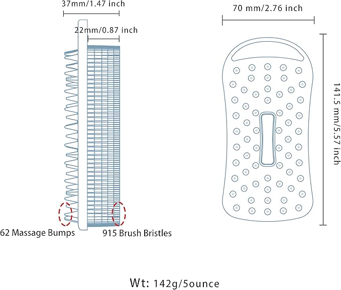 2 PC Silicone Body Scrubber, 2 in 1 Exfoliating Shower Bath Scrubber, Soft Silicone Loofah for Sensitive Skin, Shower Hair Scalp Massager, Easy to Clean, Lather Well (Black&Purple)