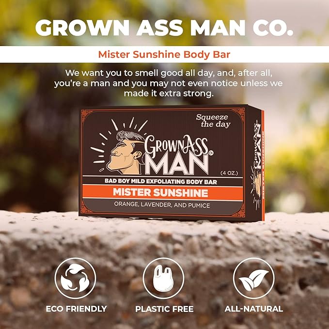 Grown Ass Man Co. Body Bars (Mild Exfoliating Variety Pack, 3-Pack)