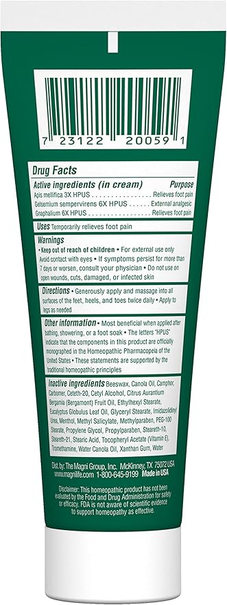 MagniLife DB Foot Cream, Calming Relief for Burning, Tingling, Shooting & Stabbing Foot Sensations - Soothes Dry, Cracked, Itchy, Sensitive Skin (8 oz Tube)