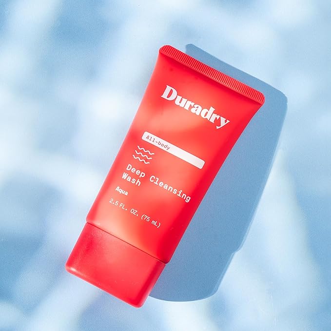 Duradry Deodorizing Body Wash for Women and Men - Odor control, Deep Cleansing, Nourishes and Moisturizes Skin, Made with Natural Ingredients - Aqua Fragrance, Travel Size - 2.5 Fl Oz (Pack of 3)