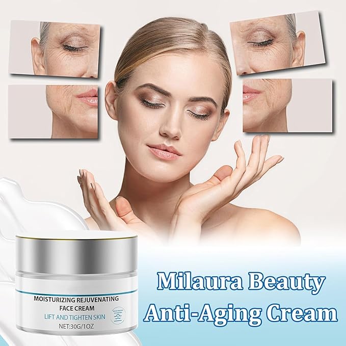 Milaura Beauty Age-Defiance Crème | Collagen & Retinol Moisturizer for Mature Skin Instant Face Lift Cream for Tightening, Firming & Wrinkle Smoothing - Vitamin Enriched, Non-Greasy (3 PCS, 30g)