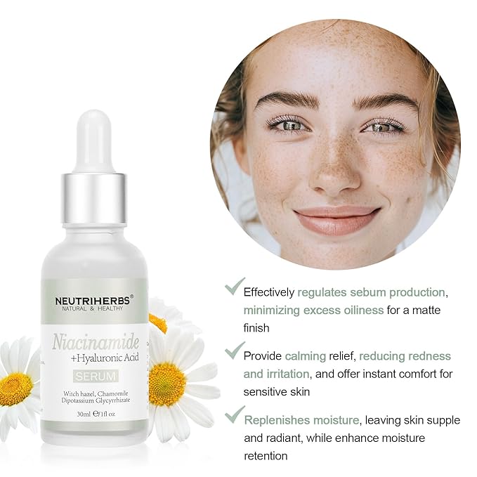 Neutriherbs 5% Niacinamide Serum for Face the Ordinary + HA,Effectively Work to Control Excess Facial Oil, Minimize the Pores and Prevent Breakouts, Best Niacinamide Serum For Oily Skin