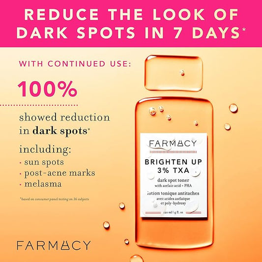 Farmacy 3% TXA Toner for Face - Brightening Face Toner for Oily Skin - Liquid Exfoliant with Azelaic Acid + 5% PHA to Target Visible Dullness + Help Reduce Uneven Skin Tone (50ml)