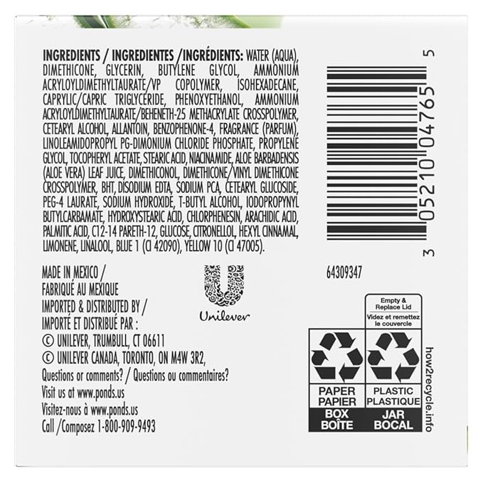 POND'S Aloe Extract & Vitamin B3 Gel Face Moisturizer For Fresh and Luminous Skin, 3.4 oz