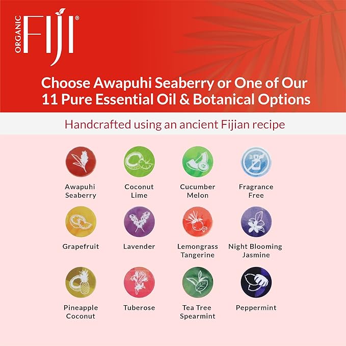 "Coco Fiji Soap Bar for Face and Body Infused With Organic Coconut Oil, Awapuhi Seaberry, Essential Oil, Natural Soap for Moisturizing & Pore Purifying Skin, 7 oz, Pack Of 3 "