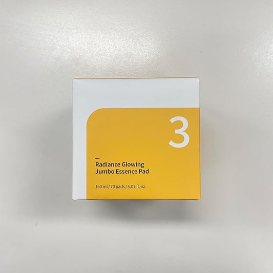 numbuzin No.3 Toner Pads | Radiance Glowing Jumbo Essence Pad | Clear Glass Skin, Texture Care | Biodegradable Vegan, Fermented Ingredients, Niacinamide | 70 Pads/5.07 fl. oz.