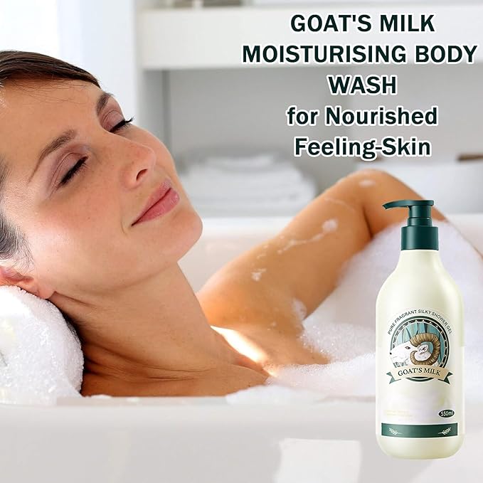 Goat Milk Body Wash,Foaming Bath with Fresh Goat Milk,Gentle Moisturizing Body Lotion,Refreshing Smooth Liquid SKin Cleanser for All Skin Types 19.35 Fl Oz